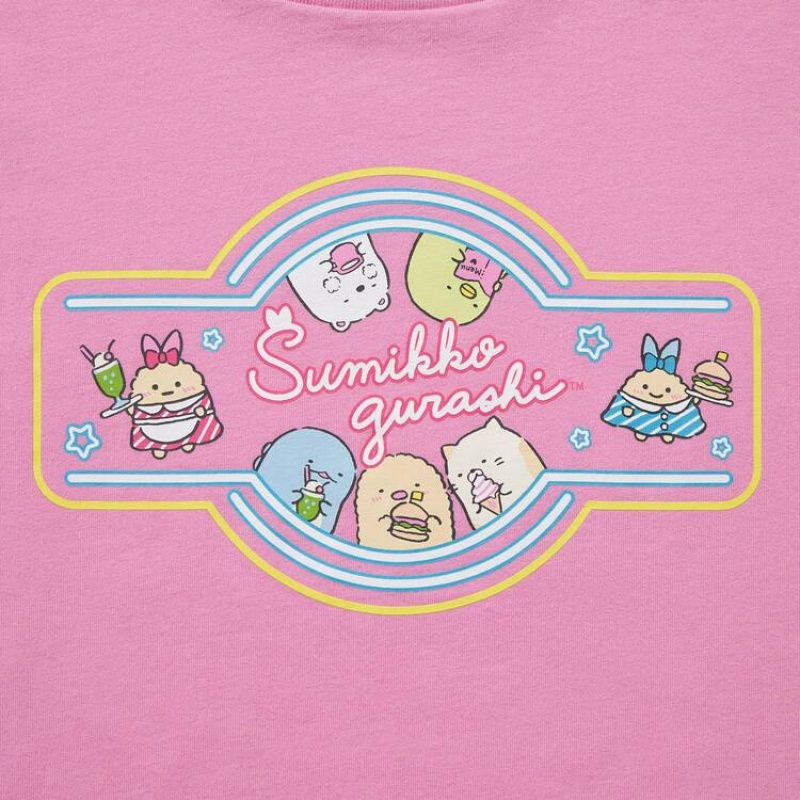 Camiseta Uniqlo Sumikkogurashi Ut Estampadas Niños Rosas | 5364YPDEU