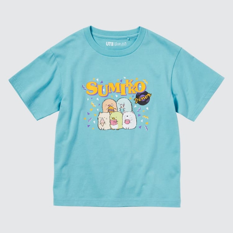 Camiseta Uniqlo Sumikkogurashi Ut Estampadas Niños Verde | 8709MJKEF