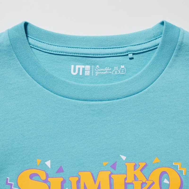 Camiseta Uniqlo Sumikkogurashi Ut Estampadas Niños Verde | 8709MJKEF