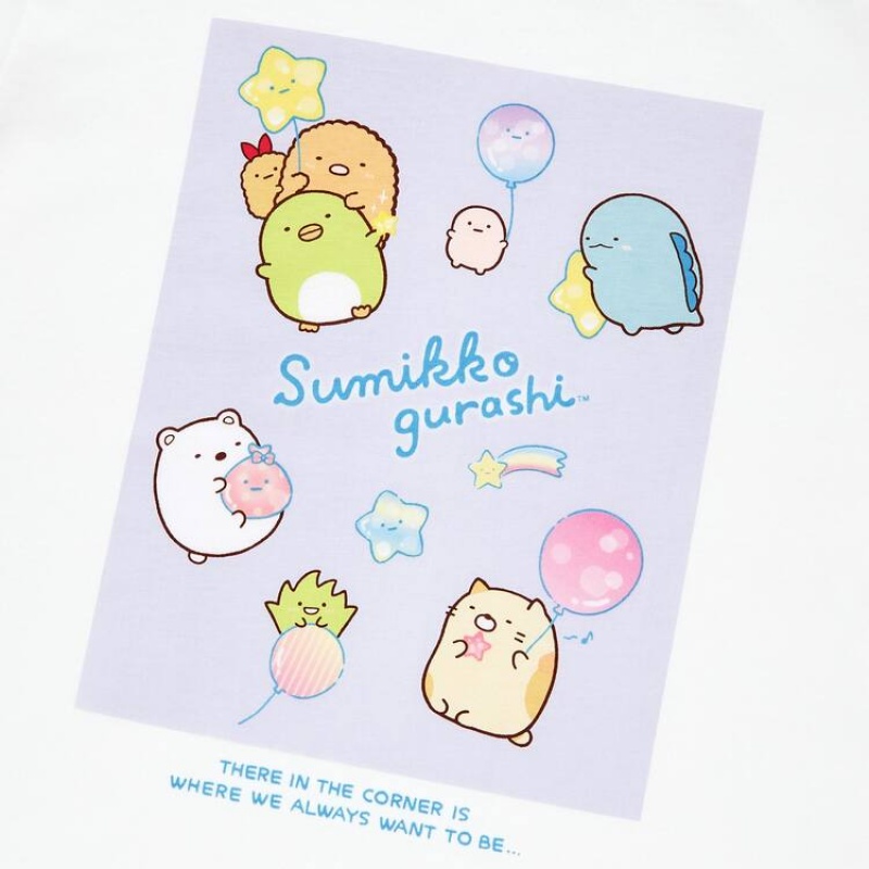 Camiseta Uniqlo Sumikkogurashi Ut Estampadas Niños Blancas | 2149PUQVJ