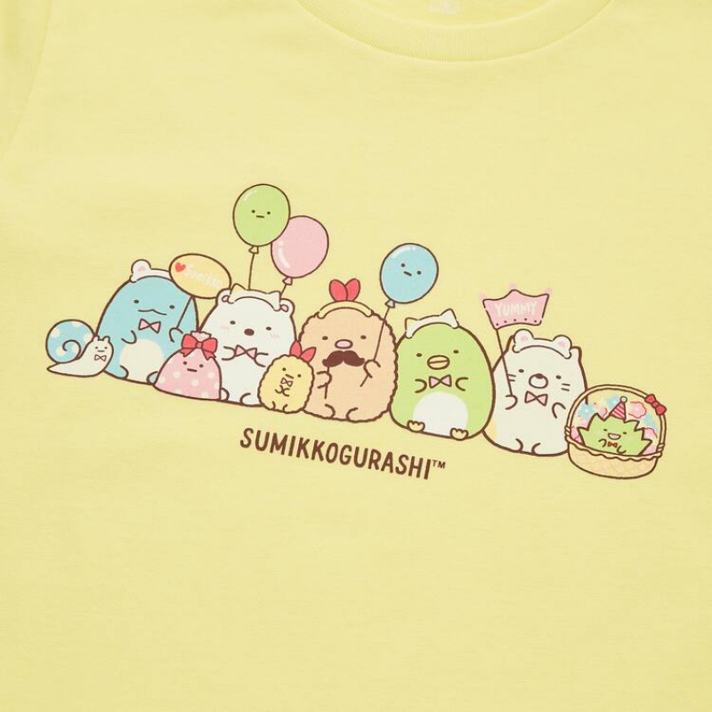 Camiseta Uniqlo Sumikkogurashi Ut Estampadas Niños Amarillo | 9506ETAIC