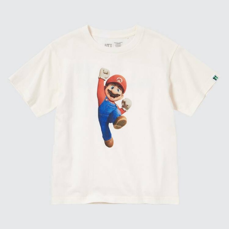 Camiseta Uniqlo The Super Mario Bros Movie Ut Estampadas Niños Blancas | 7816IOJYU