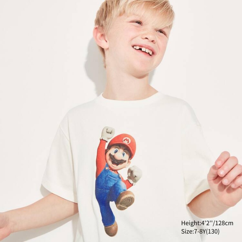 Camiseta Uniqlo The Super Mario Bros Movie Ut Estampadas Niños Blancas | 7816IOJYU