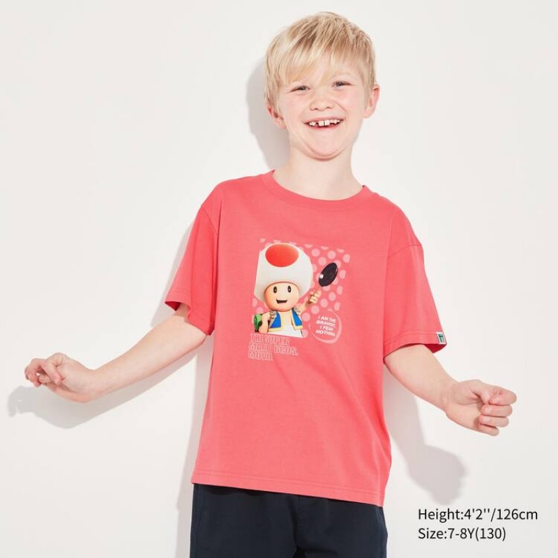 Camiseta Uniqlo The Super Mario Bros Movie Ut Estampadas Niños Rojas | 8730IRVZF