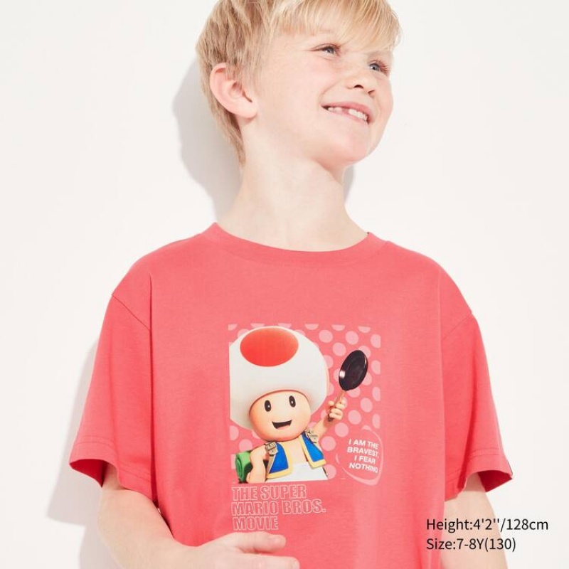 Camiseta Uniqlo The Super Mario Bros Movie Ut Estampadas Niños Rojas | 8730IRVZF