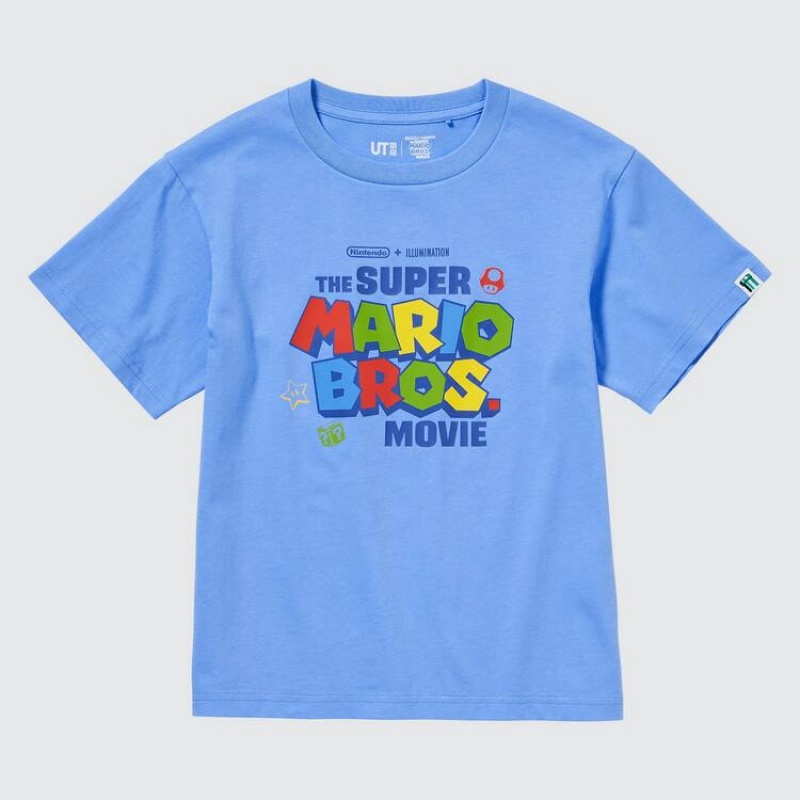 Camiseta Uniqlo The Super Mario Bros Movie Ut Estampadas Niños Azules | 3541YVBNZ