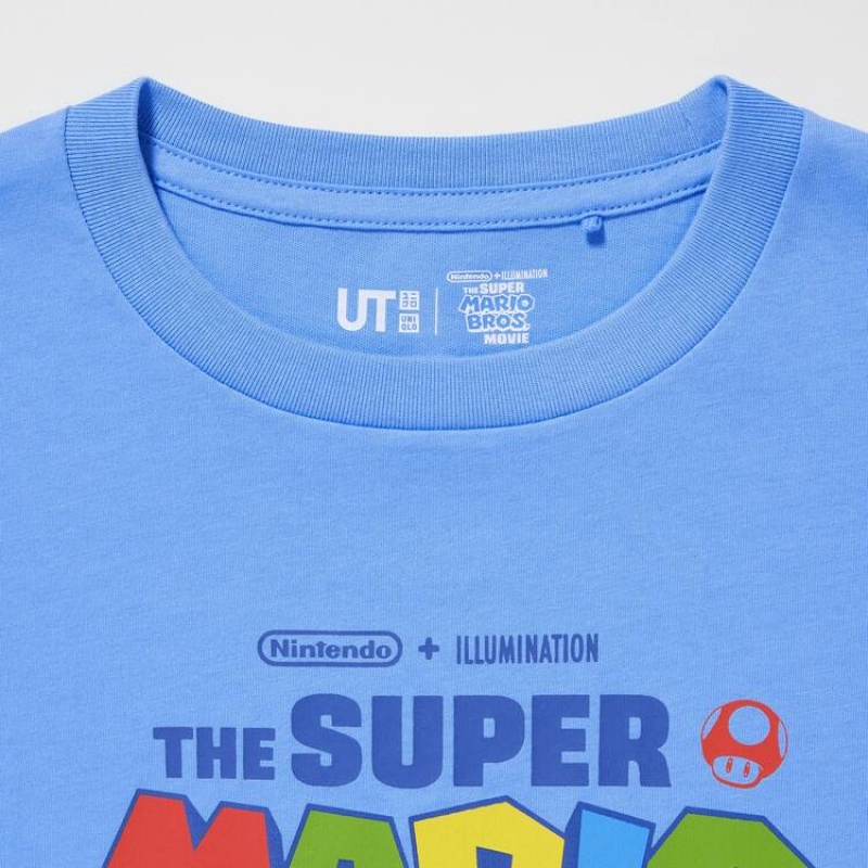 Camiseta Uniqlo The Super Mario Bros Movie Ut Estampadas Niños Azules | 3541YVBNZ