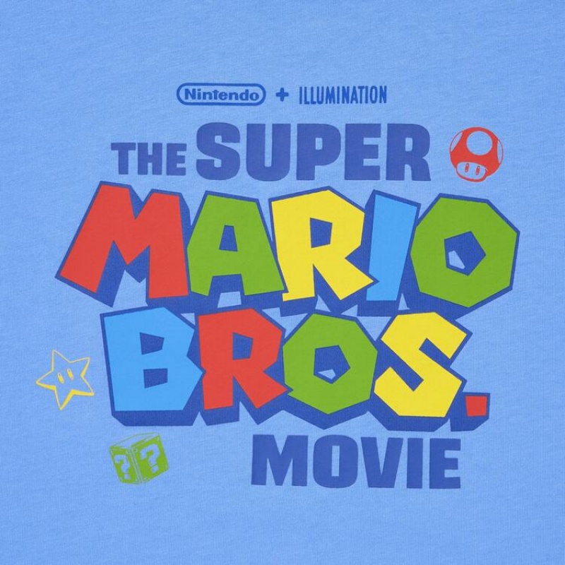 Camiseta Uniqlo The Super Mario Bros Movie Ut Estampadas Niños Azules | 3541YVBNZ