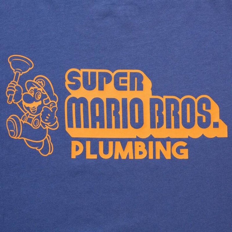 Camiseta Uniqlo The Super Mario Bros Movie Ut Estampadas Niños Azules | 4639WKOPM