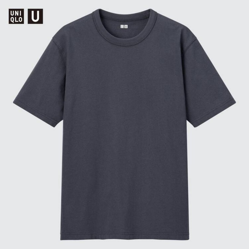 Camiseta Uniqlo U Crew Neck Hombre Gris | 2780HWAUZ