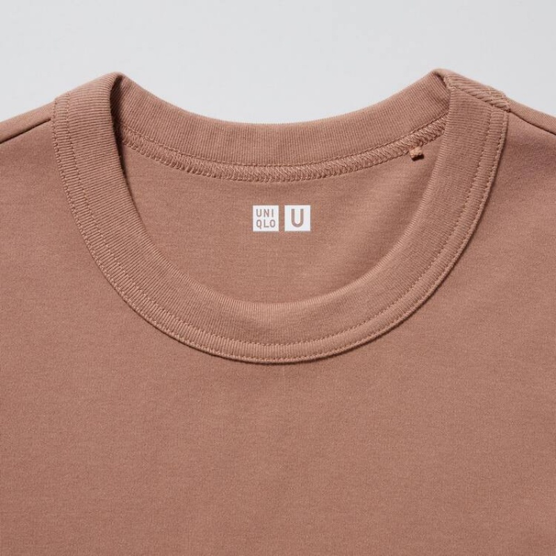 Camiseta Uniqlo U Crew Neck Mujer Rosas | 8756LJXNQ