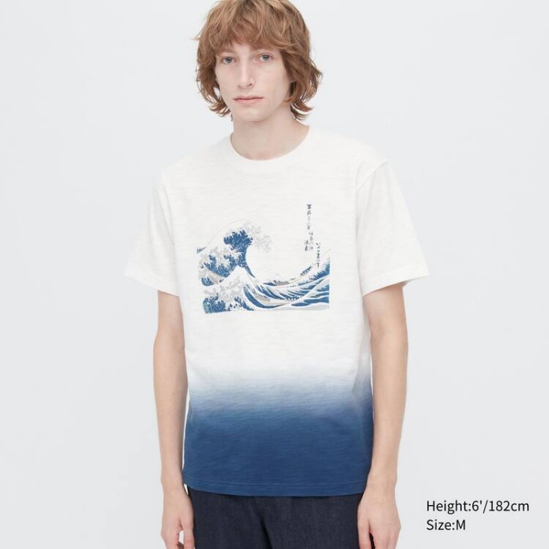 Camiseta Uniqlo Ukiyo-e Archive Ut Estampadas Hombre Blancas | 4092BGJED