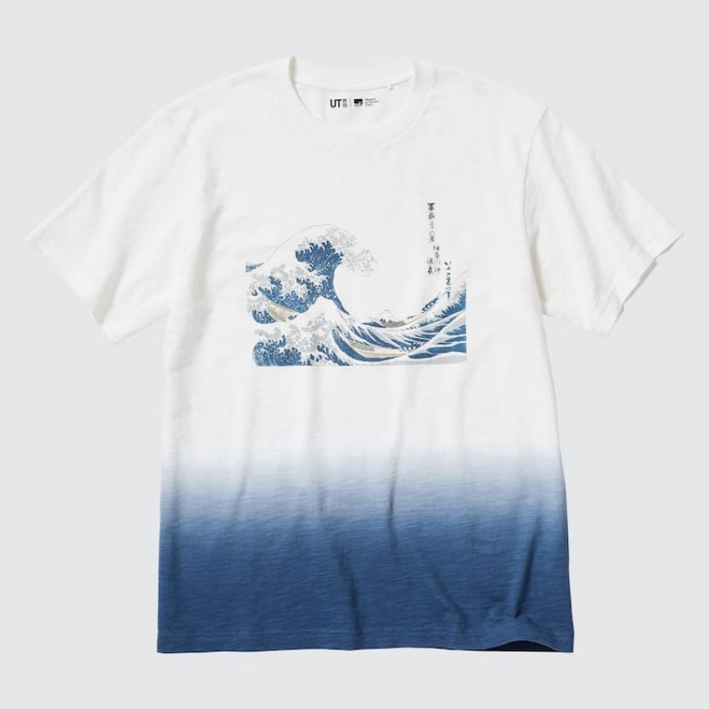 Camiseta Uniqlo Ukiyo-e Archive Ut Estampadas Hombre Blancas | 4092BGJED