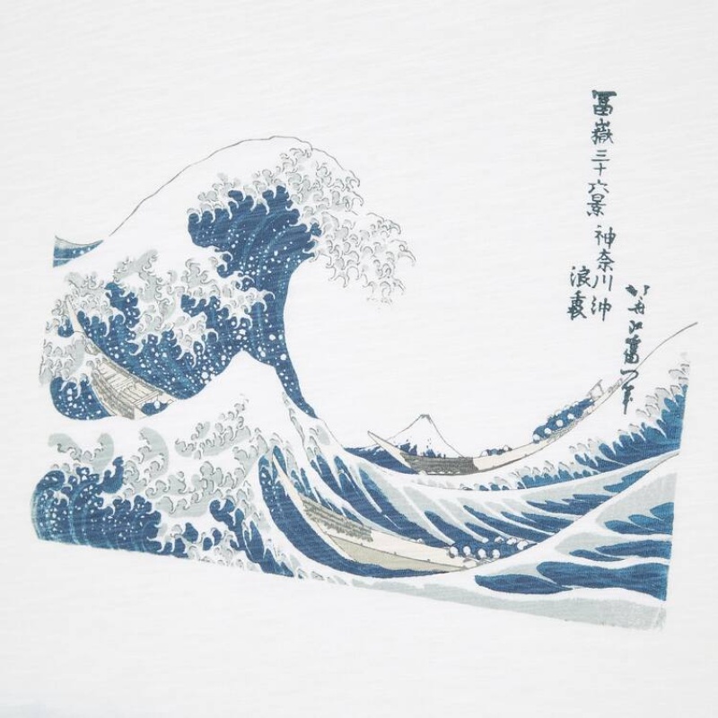 Camiseta Uniqlo Ukiyo-e Archive Ut Estampadas Hombre Blancas | 4092BGJED