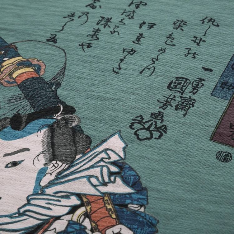 Camiseta Uniqlo Ukiyo-e Archive Ut Estampadas Hombre Verde | 9713POVQB