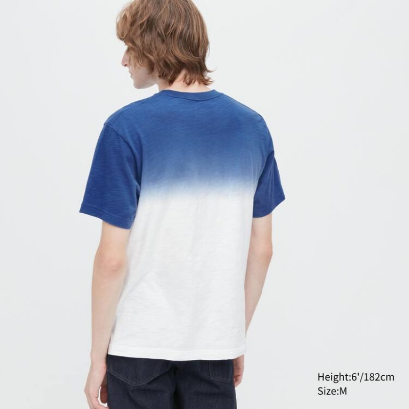 Camiseta Uniqlo Ukiyo-e Archive Ut Estampadas Hombre Azules | 9627DHCIZ