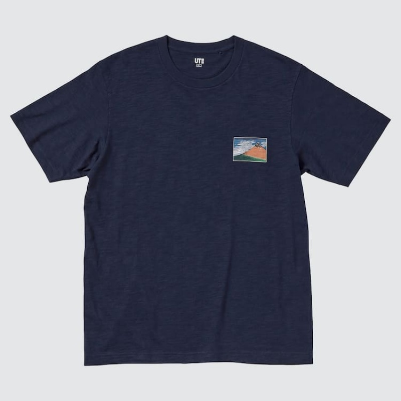 Camiseta Uniqlo Ukiyo-e Masters Ut Estampadas Hombre Azul Marino | 6352WVBPH