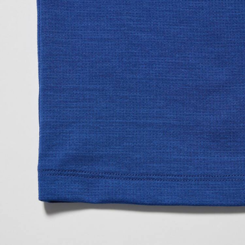 Camiseta Uniqlo Ultra Stretch Dry-ex Crew Neck Corta Sleeved Niños Azules | 3276JZWBL