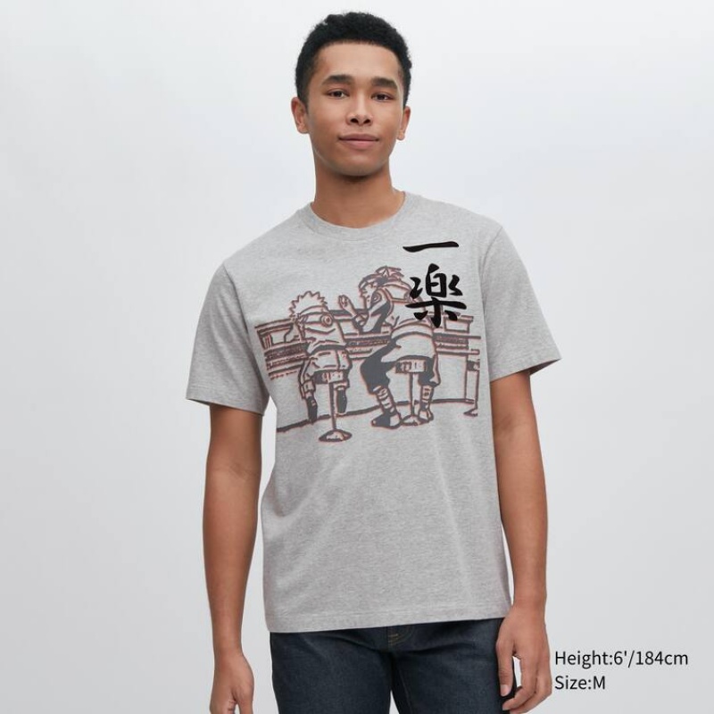 Camiseta Uniqlo Ut Archive Naruto Estampadas Hombre Gris | 2187JESHU