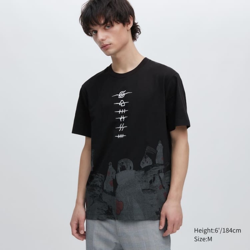 Camiseta Uniqlo Ut Archive Naruto Estampadas Hombre Negras | 6093XPRTO