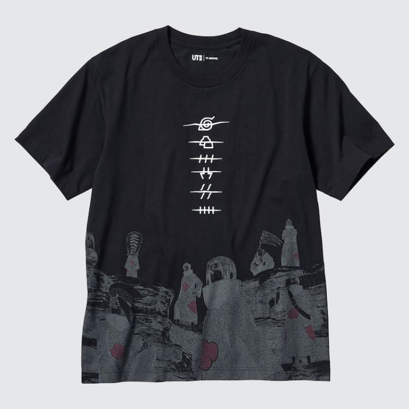 Camiseta Uniqlo Ut Archive Naruto Estampadas Hombre Negras | 6093XPRTO