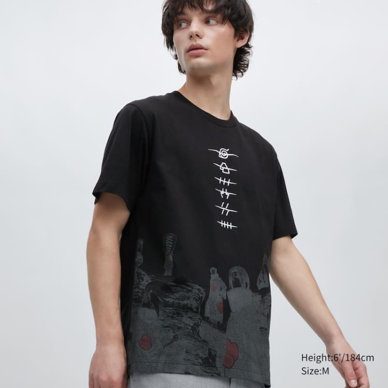 Camiseta Uniqlo Ut Archive Naruto Estampadas Hombre Negras | 6093XPRTO