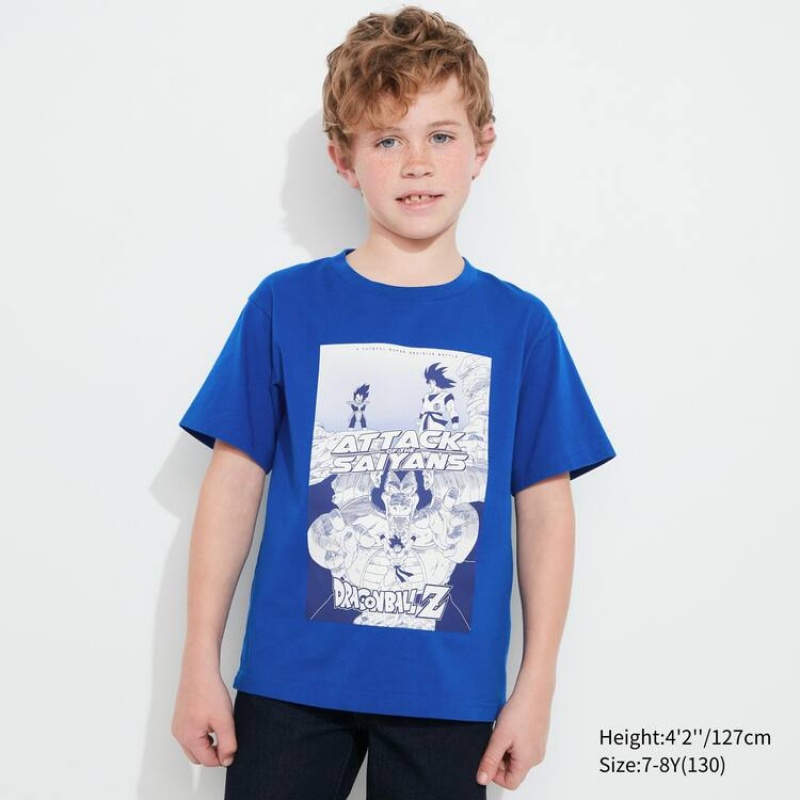 Camiseta Uniqlo Ut Dragon Ball Niños Azules | 0641VOUJC