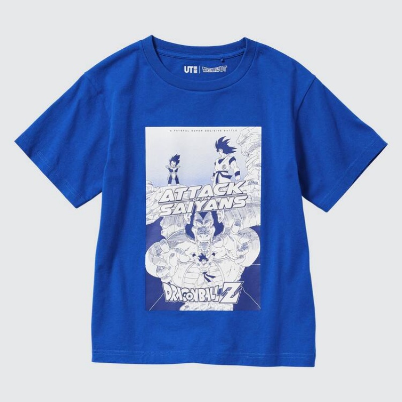 Camiseta Uniqlo Ut Dragon Ball Niños Azules | 0641VOUJC