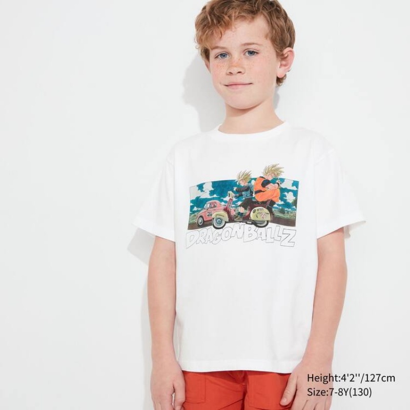 Camiseta Uniqlo Ut Dragon Ball Niños Blancas | 8437YZPFH