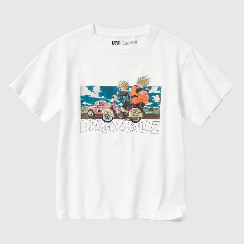 Camiseta Uniqlo Ut Dragon Ball Niños Blancas | 8437YZPFH