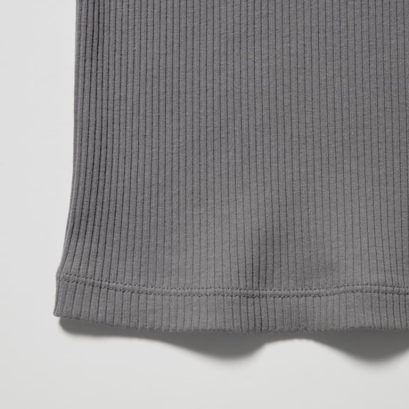 Chaleco Uniqlo Acanalado Mujer Gris | 6278EUAGY