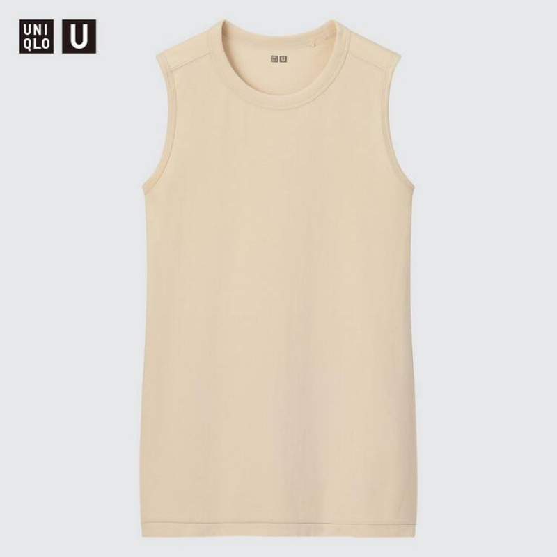 Chaleco Uniqlo U Sin Manga Mujer Beige | 1985EIOYD