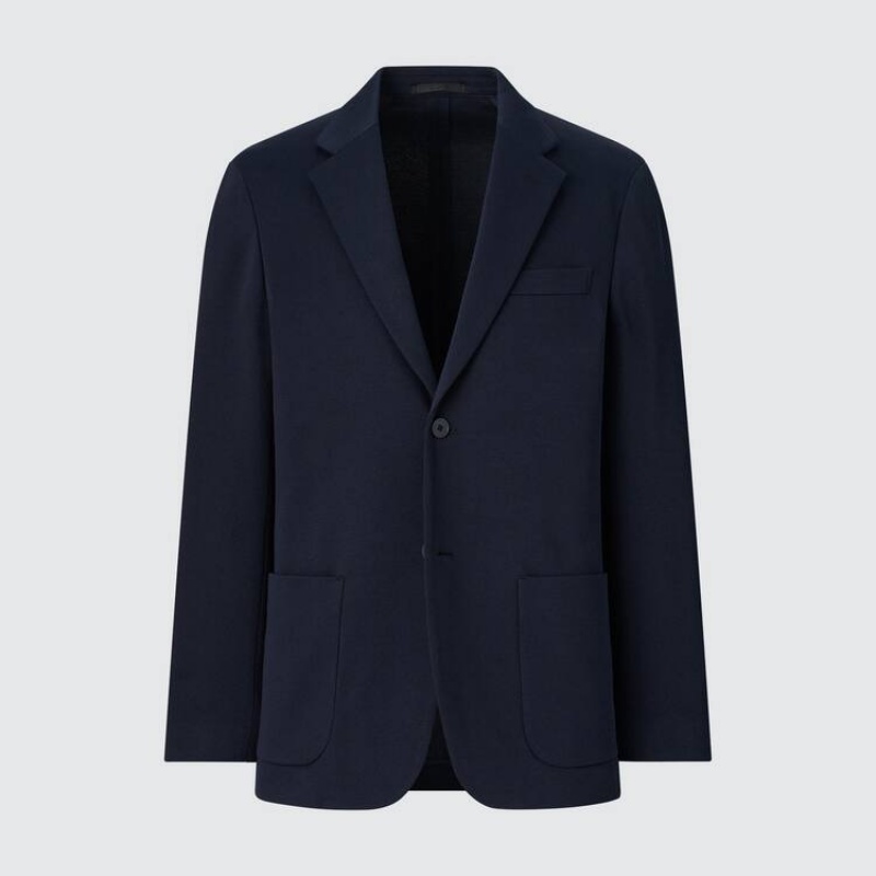 Chaquetas Uniqlo Comodidad Hombre Azul Marino | 6208HVGCE