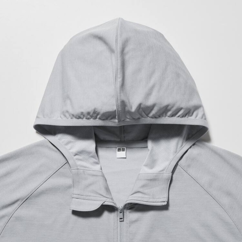 Chaquetas Uniqlo Dry-ex Uv Protection Zipped Hombre Gris Claro | 2150REBFG