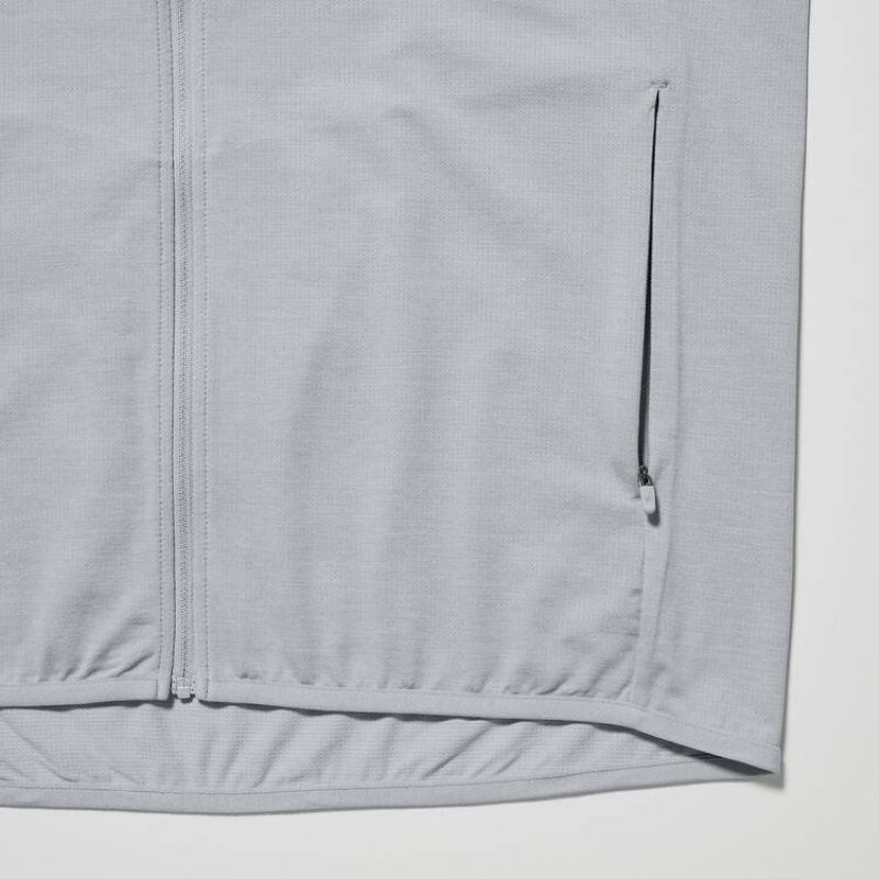 Chaquetas Uniqlo Dry-ex Uv Protection Zipped Hombre Gris Claro | 2150REBFG