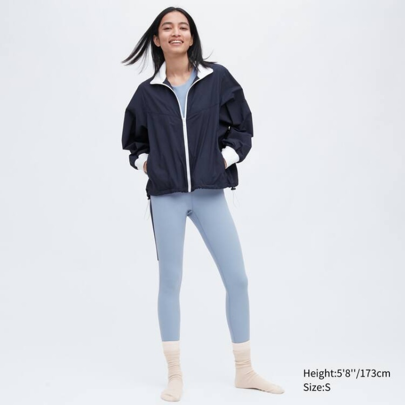 Chaquetas Uniqlo Jw Anderson Acanalado Casuales Mujer Azul Marino | 1649WXMRB