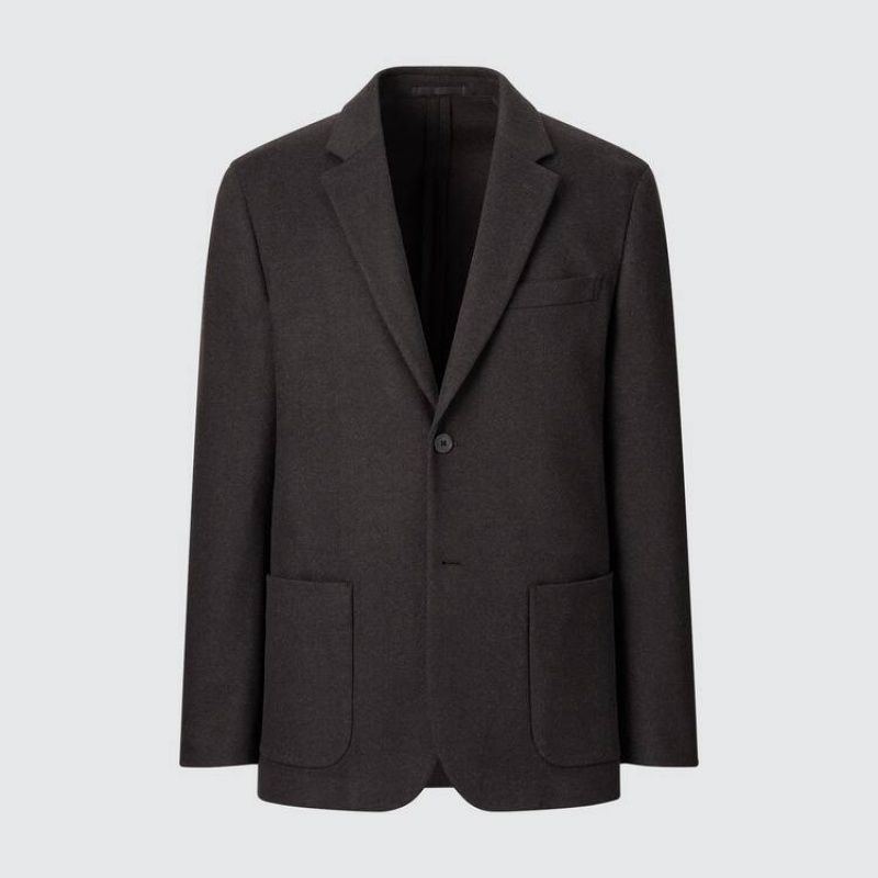 Chaquetas Uniqlo Lana-like Comodidad Hombre Marrones Oscuro | 9183DVZXG