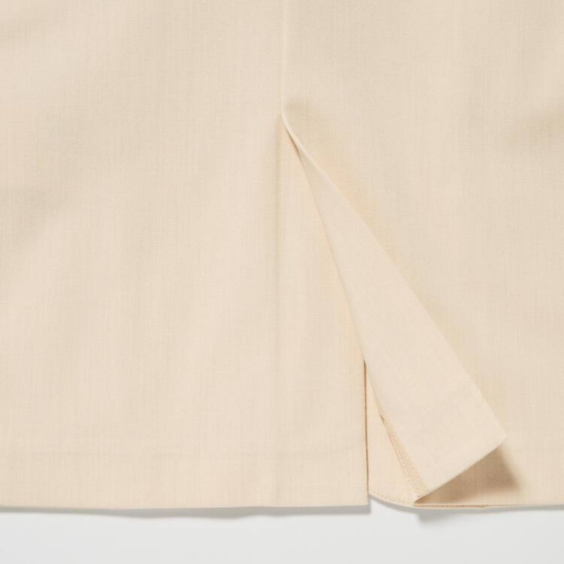 Chaquetas Uniqlo Relaxed Tailored Mujer Beige | 8635GKWYP