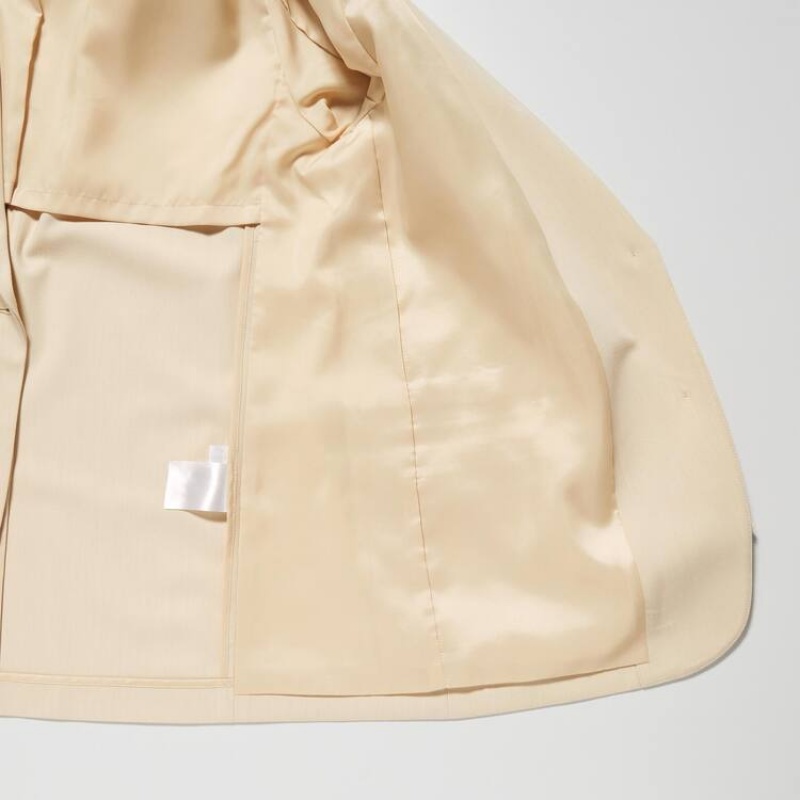 Chaquetas Uniqlo Relaxed Tailored Mujer Beige | 8635GKWYP