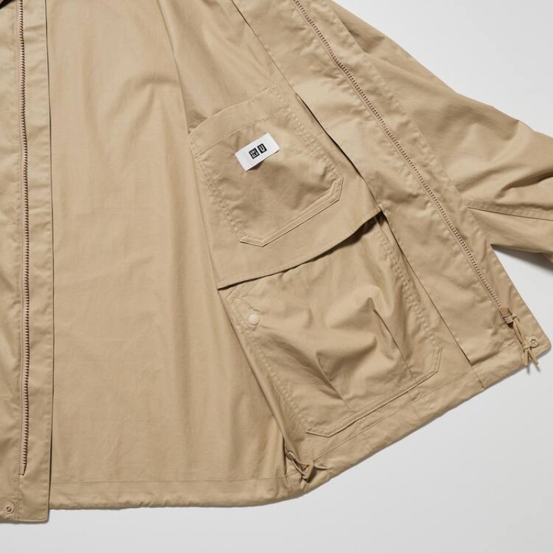 Chaquetas Uniqlo U Oversized Utility Hombre Beige | 7493OUJFS