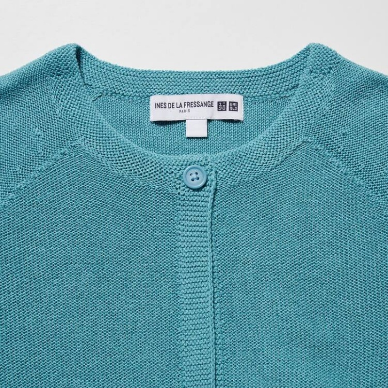 Cárdigan Uniqlo Ines De La Fressange 3d Knit Seamless Mujer Azules | 1708XNFMT