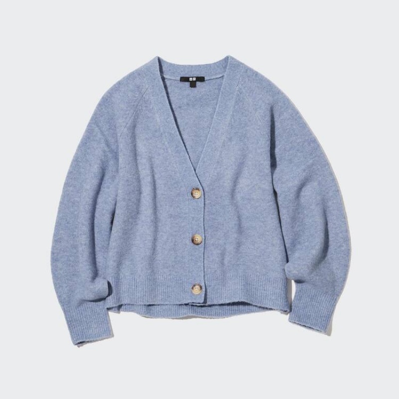 Cárdigan Uniqlo Soufflé Corta Mujer Azules | 3064PBESZ