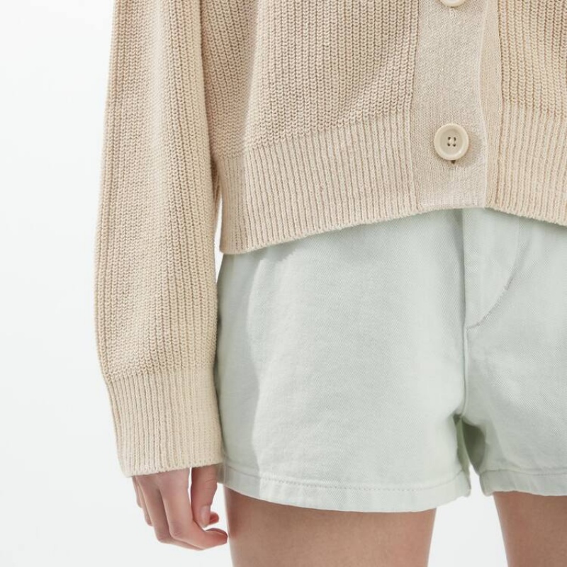 Cárdigan Uniqlo U Acanalado Mujer Beige | 3718TWSFU