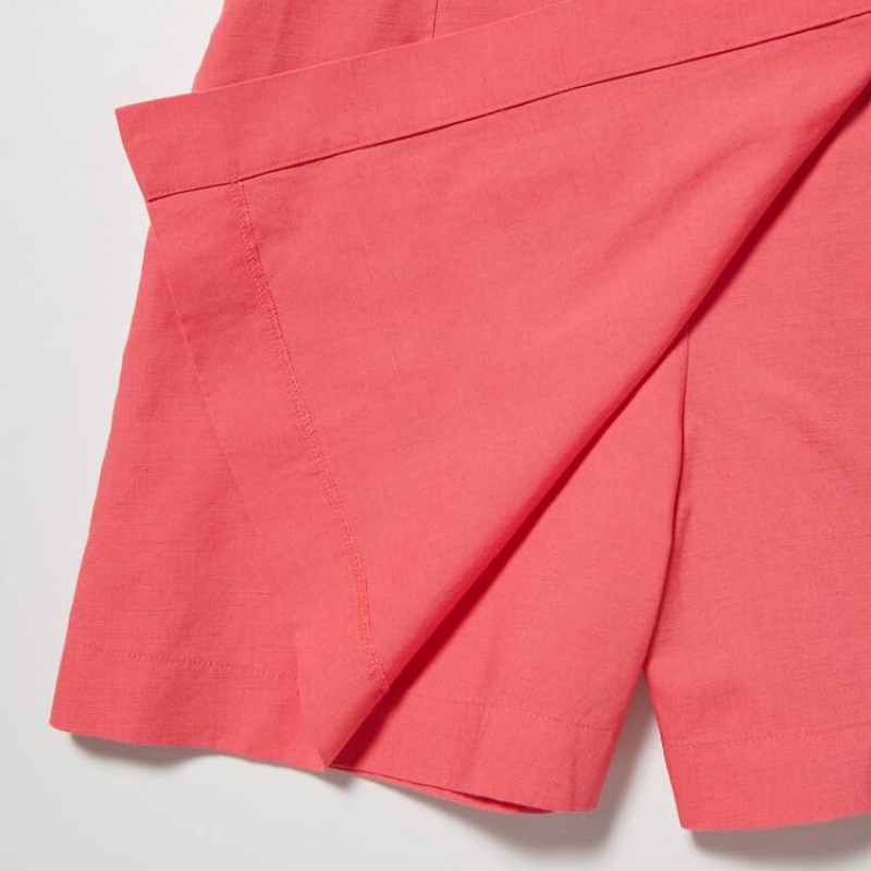 Falda Uniqlo Linen Blend Skort Mujer Rosas | 9683AJDLH