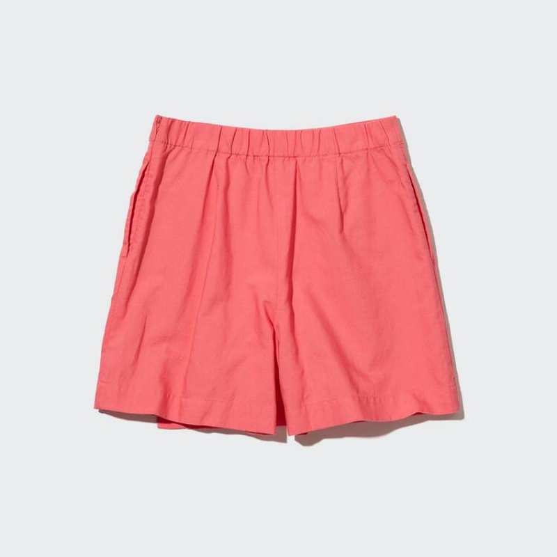 Falda Uniqlo Linen Blend Skort Mujer Rosas | 9683AJDLH