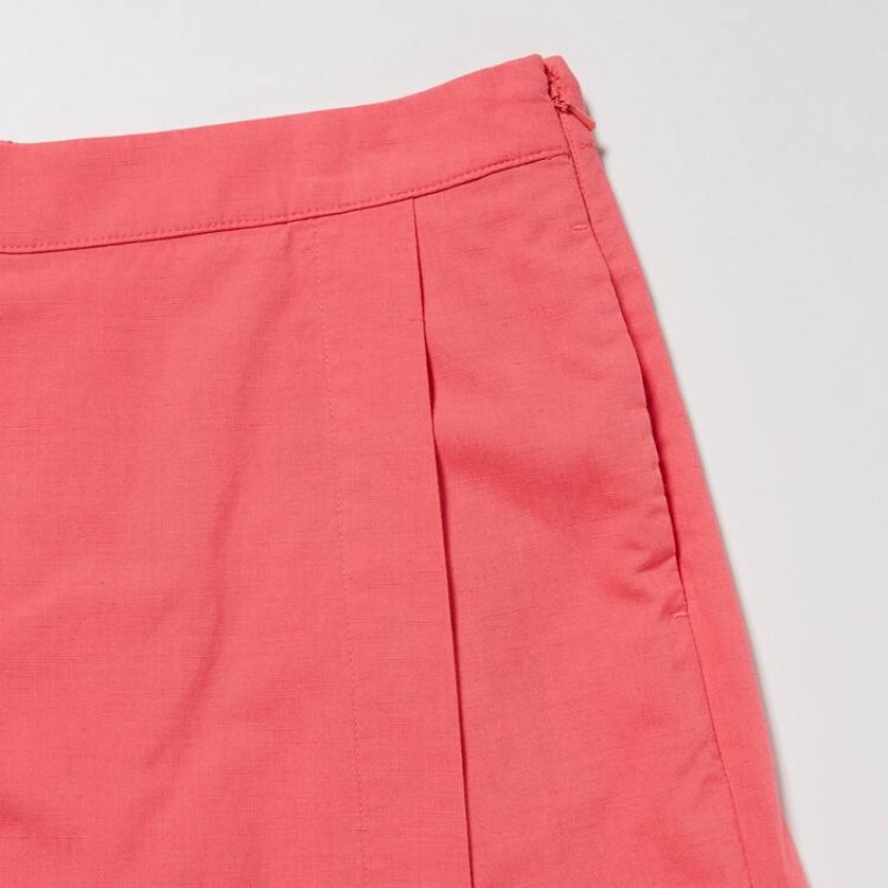 Falda Uniqlo Linen Blend Skort Mujer Rosas | 9683AJDLH