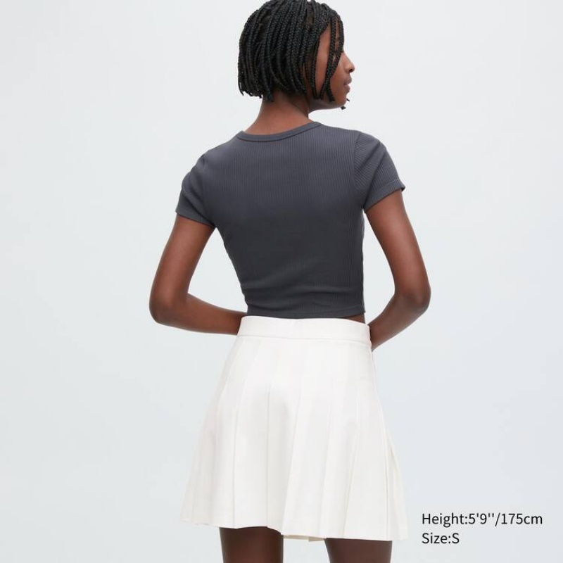 Falda Uniqlo Plisado Mini Mujer Blancas | 2073RQLJE