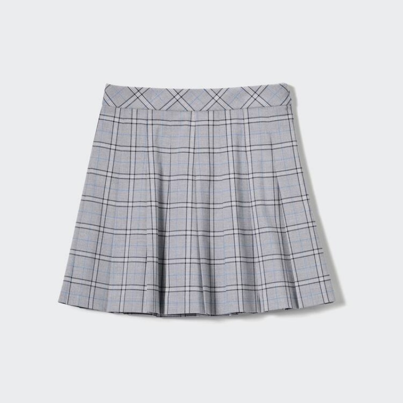 Falda Uniqlo Plisado Mini Mujer Gris | 6973PIESK