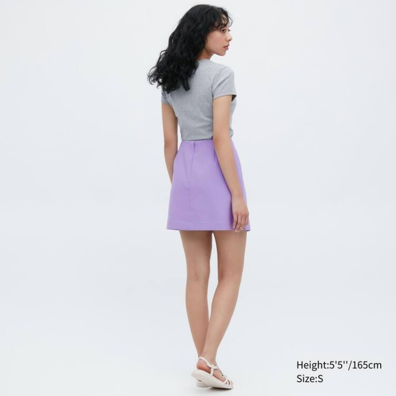 Falda Uniqlo Slit Mini Mujer Moradas | 5718BGHDT