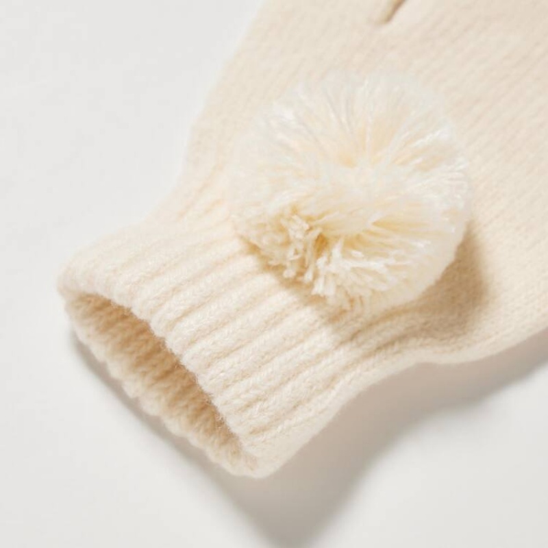 Guantes Uniqlo Heattech De Punto Gloves Niños Blancas | 5769RIMDH